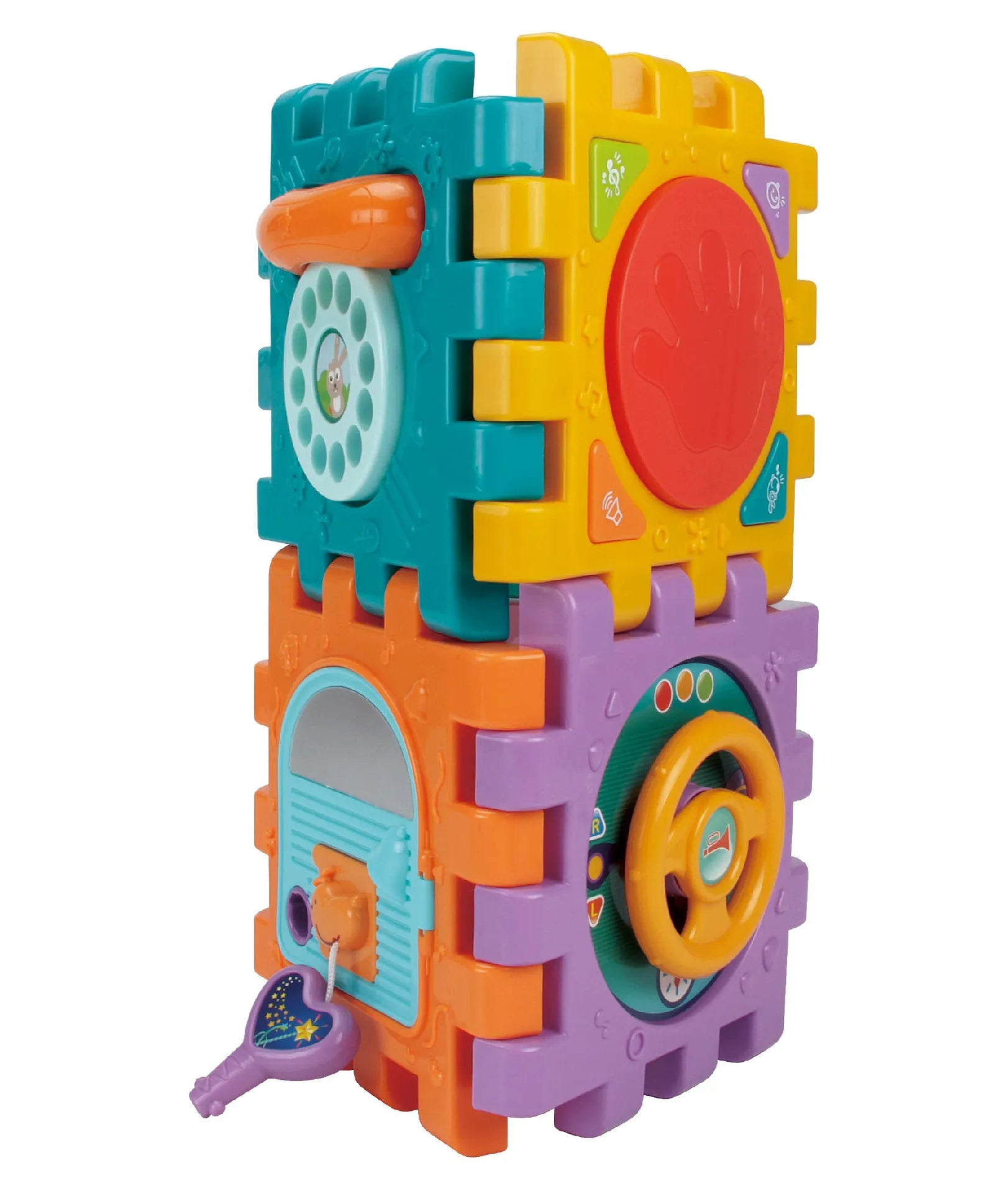 6 in 1 Educational Shape Sorter Activity Cube for Early Learning Play Standing View