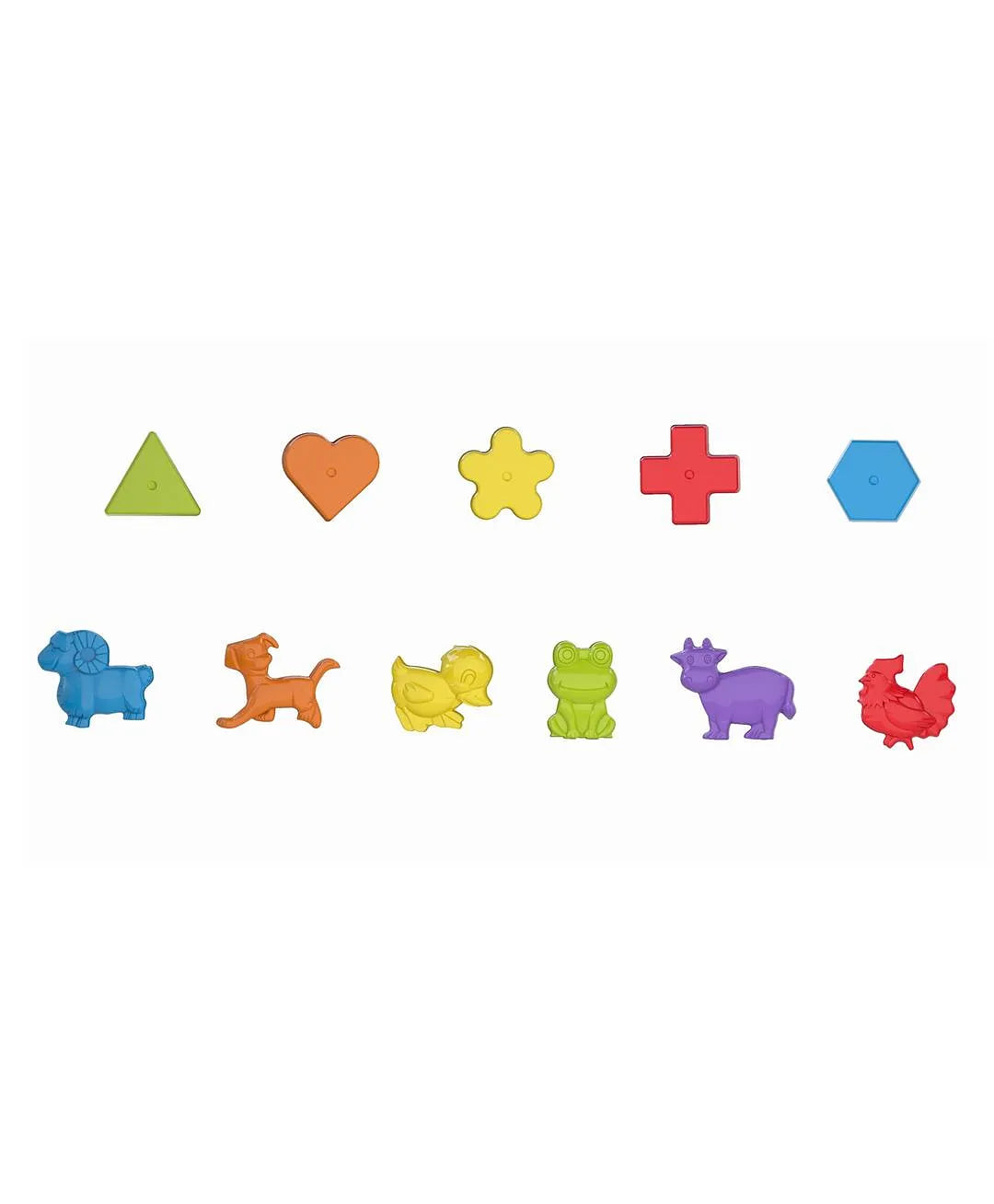 Colorful shape blocks and animal blocks included with the baby activity learning house toy