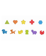Colorful shape blocks and animal blocks included with the baby activity learning house toy