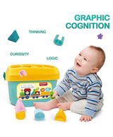 Baby playing with letter shape sorting kit to develop thinking, logic, curiosity, and graphic cognition