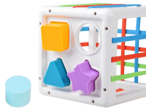 Baby Shape Activity Cube Designed for Early Sorting and Tactile Learning with colorful shape pieces