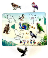Wooden Birds Peg Puzzle Board for Kids