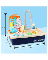 Home Kitchen Sink Play Station Designed for Water Play and Dish Cleaning Fun shown with product dimensions