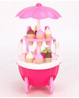Kids Sweet Ice Cream Cart Play Set for Fun Pretend Play and Happy Learning Side Profile View