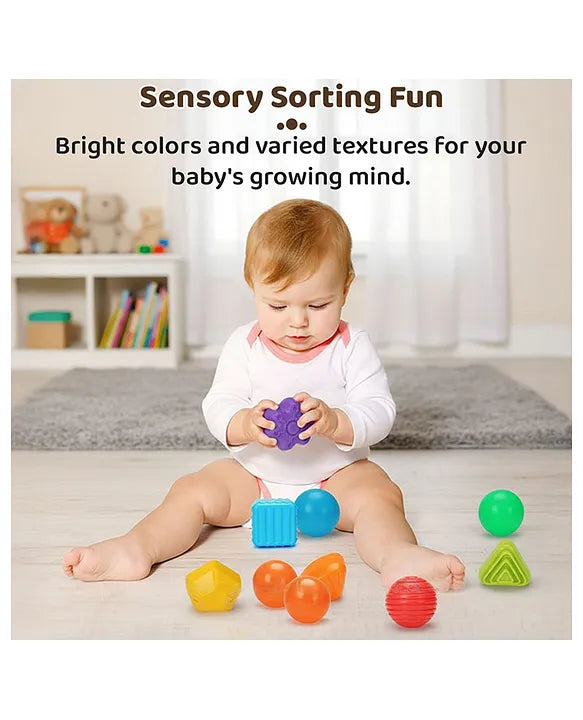 Shape Sorting Educational Toys Box for Baby Early Skill Growth with baby playing using colorful shapes