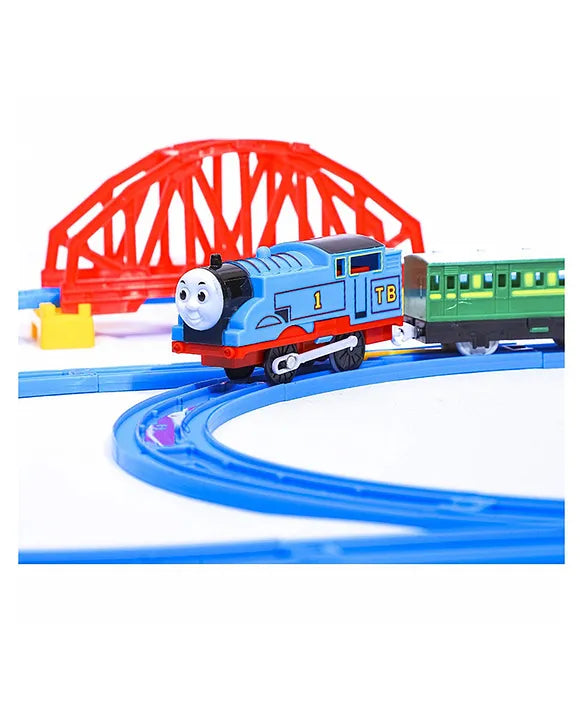 Thomas Train Toy Set with Track Loops and Bridge Ride Front View
