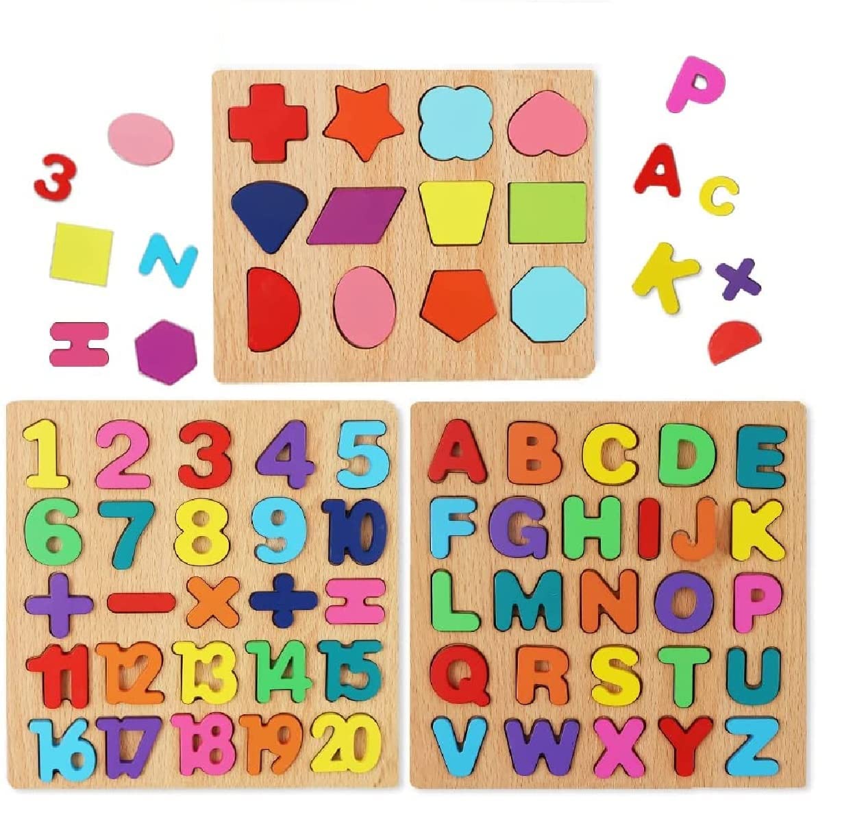 Wooden Alphabet & Number Learning Board