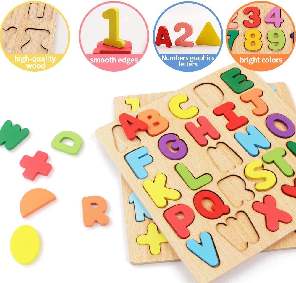 Wooden Alphabet & Number Learning Board