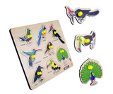 Wooden Birds Peg Puzzle Board for Kids