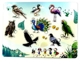 Wooden Birds Peg Puzzle Board for Kids
