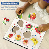 Wooden Fruits Jigsaw Puzzle with Knobs – Educational Learning Toy for Toddlers
