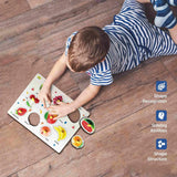 Wooden Fruits Jigsaw Puzzle with Knobs – Educational Learning Toy for Toddlers