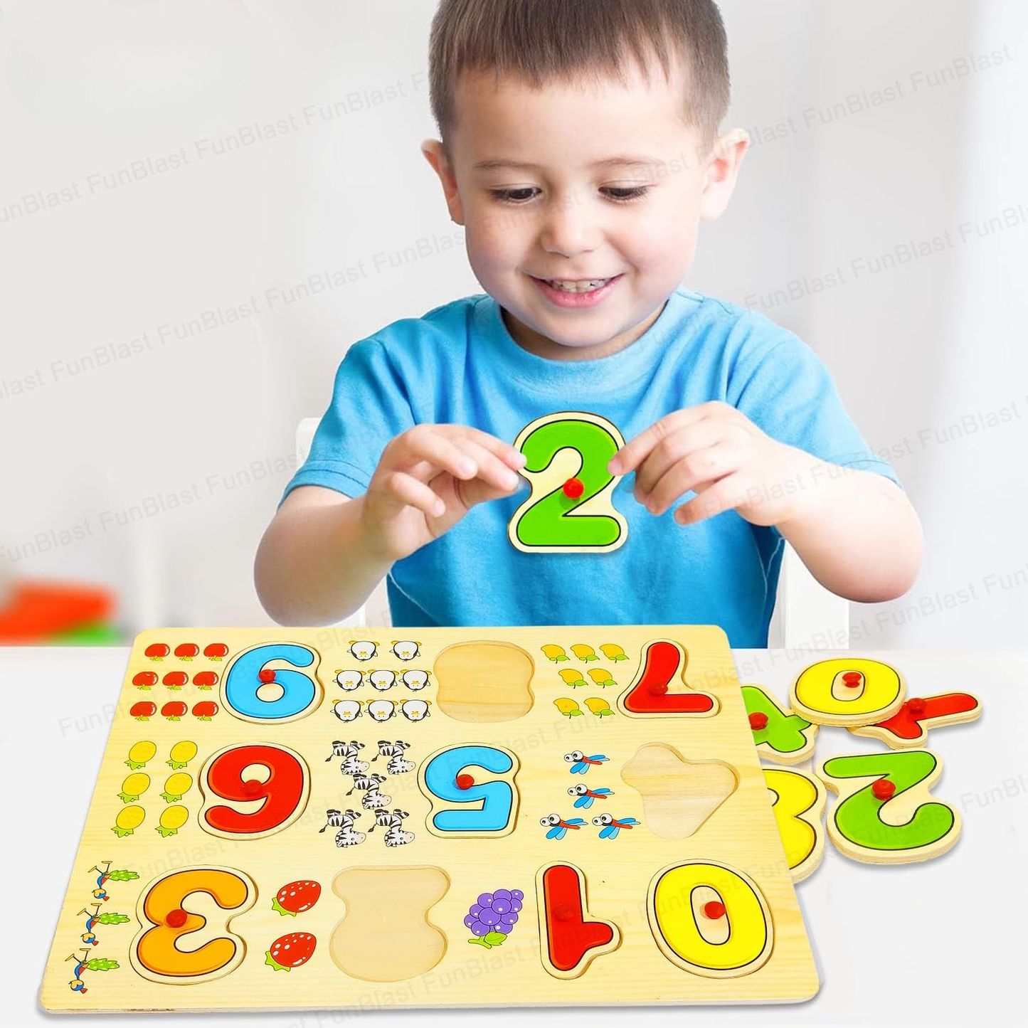 Montessori Style Wooden Number Puzzle Toy for Early Learning