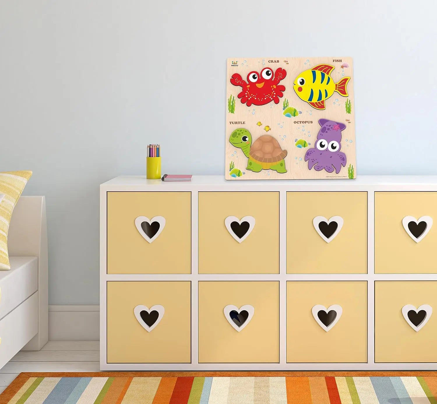 Wooden Sea Animals Puzzle Board for Kids